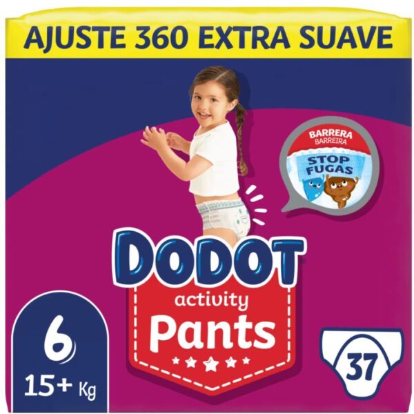 Dodot Activity Pants Talla 6(15+ kg) - Pack 37 Unidades