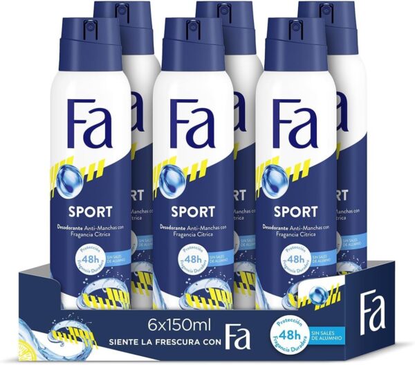 Fa Sport Desodorante Spray 150 ml - Pack de 6 Unidades