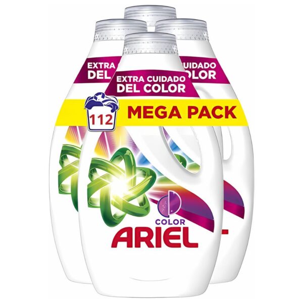 Ariel Detergente Líquido Cuidado Extra Color (Pack de 4 x 28 Lavados)