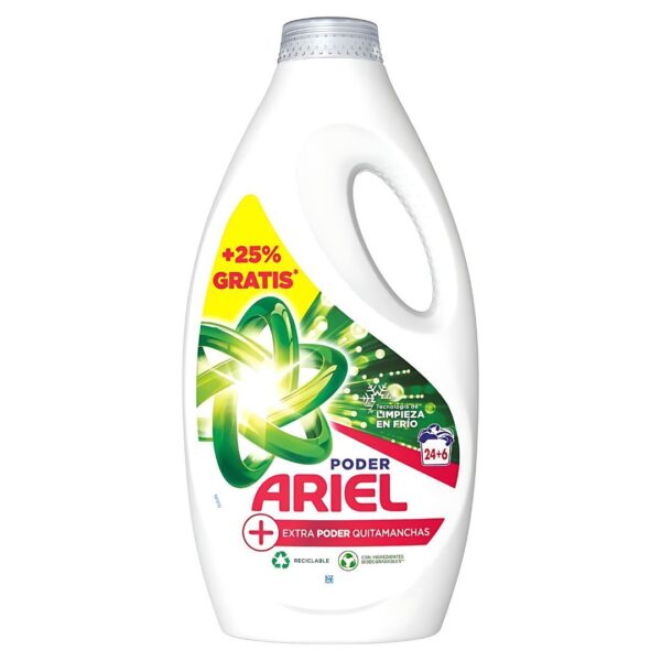 Ariel Extra Poder Quitamanchas Detergente Líquido 30 Lavados