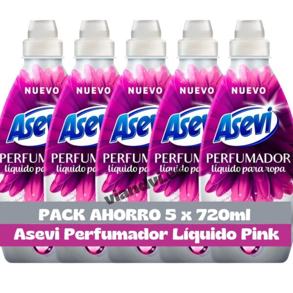 Asevi Perfumador Líquido para Lavadora Pink Pack Ahorro 5 x 720ml