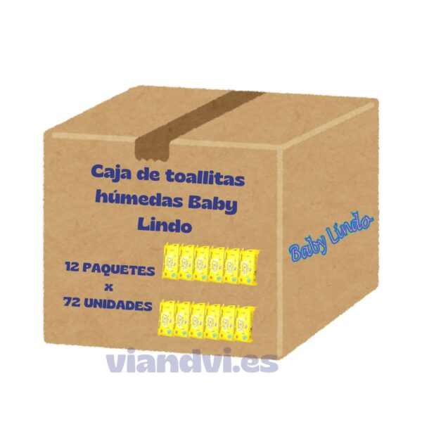 Toallitas húmedas Baby Lindo Caja con 12 Paquetes de 72 toallitas