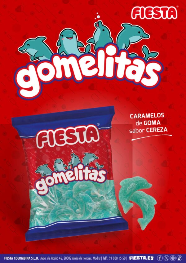 Fiesta Gomelitas Delfín Caramelos Masticables Sabor Cereza 136 unidades (993g) - Imagen 2