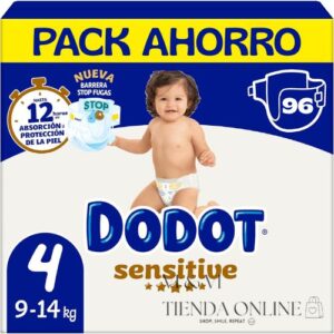 DODOT SENSITIVE TALLA 4 Pack ahorro 96 pañales