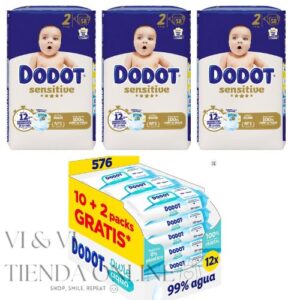 PAÑALES TALLA 2 DODOT SENSITIVE PACK AQUA PURE