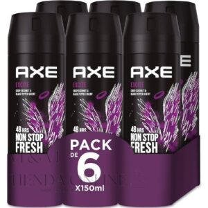 axe excite desodorante pack de 6 x 150ml