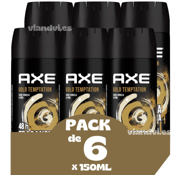 AXE Gold Temptation Desodorante Bodyspray para hombre Pack 6 x 150 ml