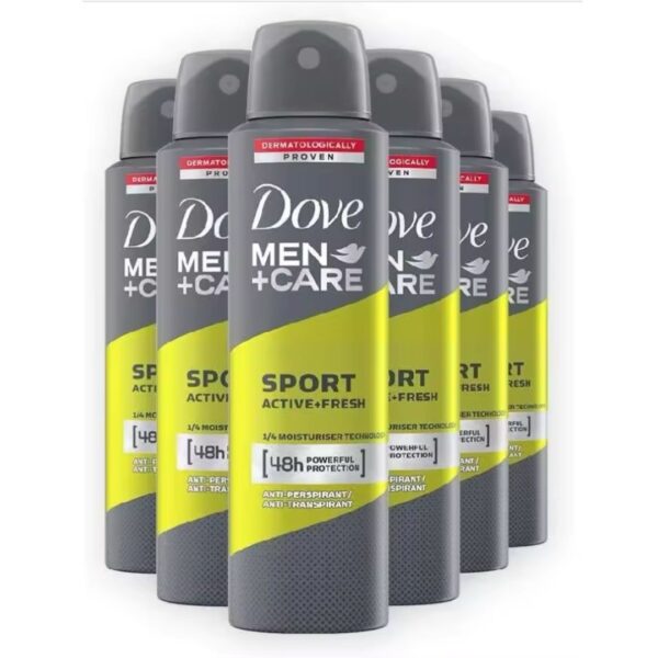 Dove Spray Desodorante 250Ml Men + Sport Active Fresh Pack 6 Unidades