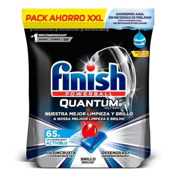 Finish Quantum Ultimate Bolsa de 65 cápsulas para Lavavajillas