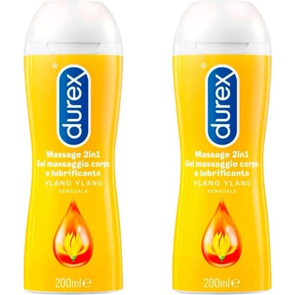 Durex Lubricante Sensual Ylang Ylang: Doble Placer - Masaje y Relación Íntima (Pack Ahorro 2 x 100 ml)