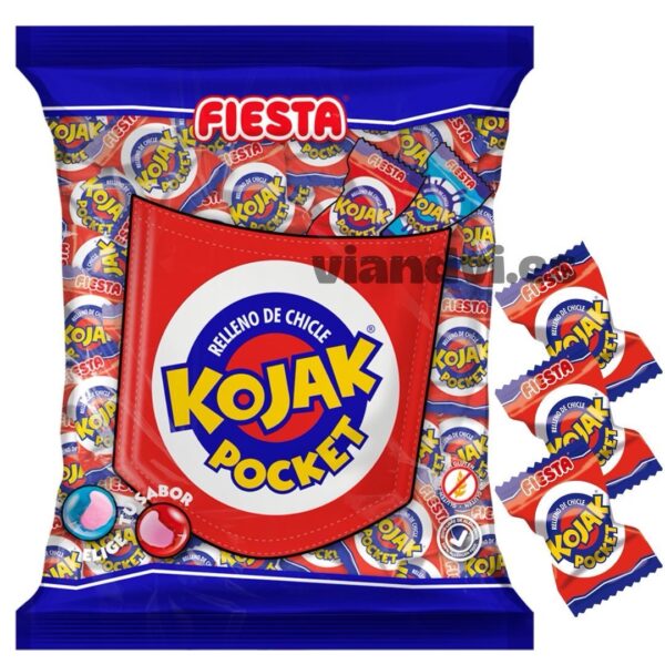 Kojak Pocket Cereza 200 unidades: Caramelos rellenos de chicle sabor cereza - Imagen 3