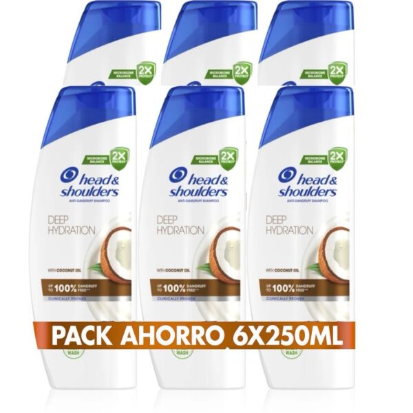 h&s champú anticaspa coco pelo seco pack ahorro