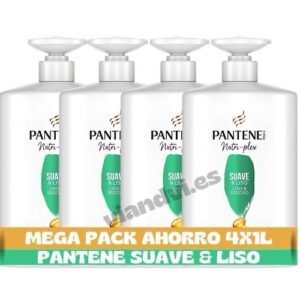 Pantene champú 1 litro suave y liso Pack Ahorro