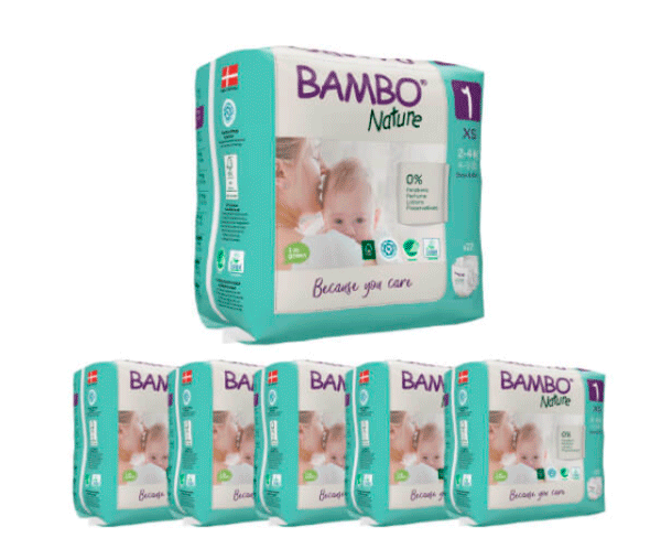 Pañales Bambo Nature Talla 1 (2-4kg ) Caja de 132 pañales