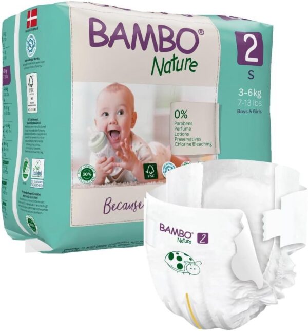 Pañales Bambo Nature Talla 2 (3-6 kg) Pack 30 pañales