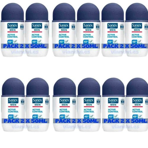 Sanex Men Active Control Desodorante Roll On Pack 6 Duplos (12 x 50ml)