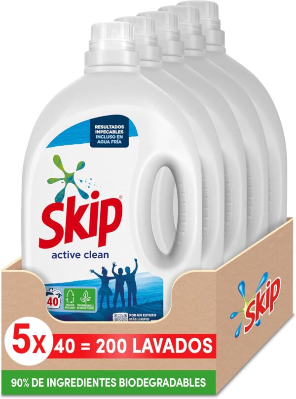 Skip Detergente Líquido Limpieza Profunda | Pack Ahorro 5x40 Lavados