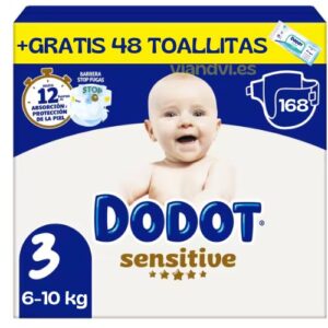 DODOT SENSITIVE TALLA 3 168 PAÑALES AHORRO