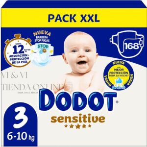 DODOT SENSITIVE TALLA 3 MEGA PACK 168 PAÑALES