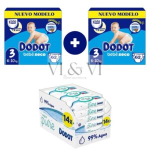 dodot bebé seco talla 3 con dodot aqua pure