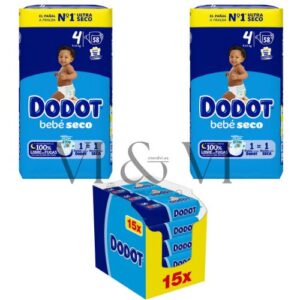 Dodot Bebé Seco talla 4 con toallitas