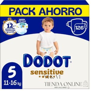 DODOT SENSITIVE TALLA 5 Pack ahorro 126 pañales