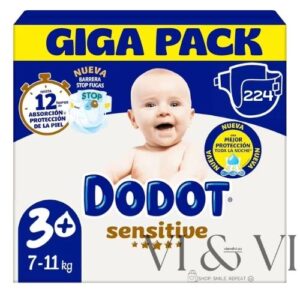 Dodot Sensitive 3+ extra absorción megapack 224 pañales