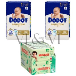 Dodot Sensitive recién nacido con toallitas Huggies