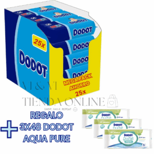 Dodot Toallitas Húmedas Azul Megapack Ahorro 25x64 + Regalo Dodot Aqua Pure 3x48