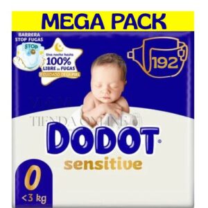 Dodot sensitive talla 0 mega pack ahorro 192 pañales