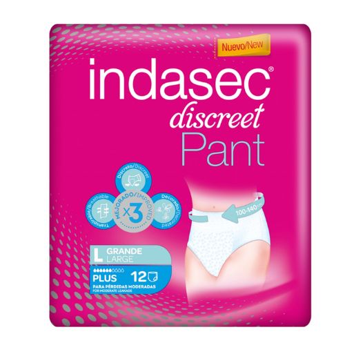 Indasec Discreet Pants Plus Grande Pack de 12