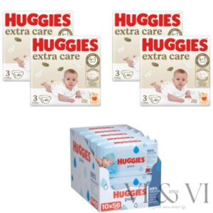 pañales huggies talla 3 con toallitas Pure Aqua