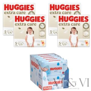 Pañales Huggies Talla 5 con toallitas pure aqua