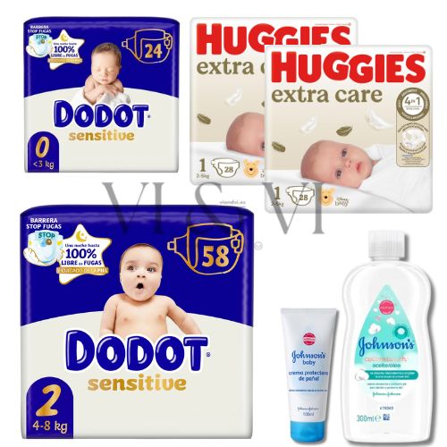 Pack Bebé Recién Nacido Dodot y Huggies