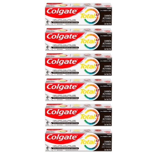 Colgate Total Carbon Activado 75ml Pack 6 Unidades
