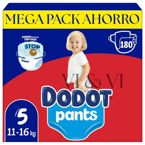 DODOT PANTS TALLA 5 MEGA PACK 180 PAÑALES BRAGUITA