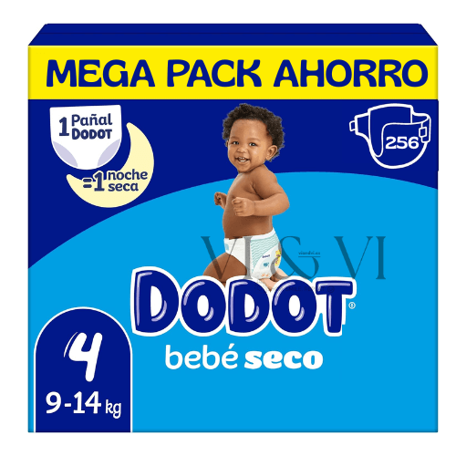 DODOT BEBÉ SECO TALLA 4 MEGA PACK AHORRO 256 PAÑALES