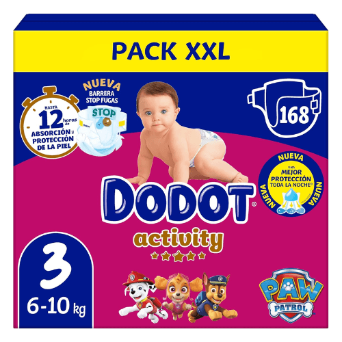 dodot activity talla 3 pack xxl 168 pañales