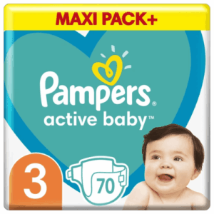 pampers active baby talla 3 paquete de 70 pañales