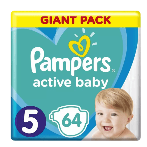 pampers active baby talla 5 paquete de 64 pañales