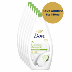 Dove Gel de Baño Pepino y Té Verde Pack 6 x 450 ml