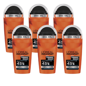 L'Oréal Men Expert Thermic Resist Desodorante Roll On está diseñado para ofrecer protección antitranspirante reforzada en situaciones de calor intenso y alta actividad. En este formato Pack 6 x 50 ml, es una opción práctica si buscas comprar desodorante roll on en pack ahorro y garantizar continuidad en tu rutina diaria. En primer lugar, proporciona hasta 48 horas de protección frente al sudor y el mal olor. Por lo tanto, resulta especialmente adecuado para jornadas largas, entrenamientos exigentes o entornos de altas temperaturas. Además, su fórmula ha sido testada para resistir condiciones de hasta 45°C, lo que lo convierte en una alternativa pensada para situaciones extremas. Por otro lado, su tecnología Thermic Resist ayuda a mantener la eficacia incluso bajo estrés térmico. Así, no solo combate la transpiración, sino que también contribuye a mantener una sensación de frescor prolongado. De este modo, se adapta a estilos de vida activos sin comprometer el confort. Asimismo, su fragancia limpia y fresca aporta una sensación energizante. No resulta pesada ni excesiva. Al contrario, transmite una impresión de limpieza duradera que acompaña durante todo el día sin interferir con otros productos de cuidado personal. Además, el formato roll on facilita una aplicación uniforme y controlada. Gracias a su sistema de bola, el producto se distribuye de forma precisa, evitando acumulaciones y favoreciendo una absorción rápida. Como resultado, permite vestirse poco después de la aplicación sin sensación pegajosa. El Pack 6 x 50 ml es especialmente interesante si buscas un desodorante antitranspirante masculino de larga duración y quieres optimizar tu compra online. Por ejemplo, resulta ideal para mantener varias unidades en casa, en el gimnasio o en el trabajo. Por consiguiente, comprar L'Oréal Men Expert Thermic Resist en pack ahorro facilita la planificación de productos de higiene personal. Además, garantiza continuidad en el uso de una fórmula específica para condiciones de calor y actividad intensa. También es una opción adecuada si buscas un desodorante antitranspirante resistente al calor que combine eficacia, practicidad y formato ahorro. De esta manera, simplifica la rutina diaria sin renunciar a rendimiento. L'Oréal Men Expert Thermic Resist Roll On Pack 6 x 50 ml