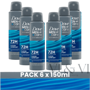 dove men+care advanced clean confort men+care advanced 72h pack 6 x 150ml