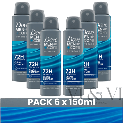 dove men+care advanced clean confort men+care advanced 72h pack 6 x 150ml