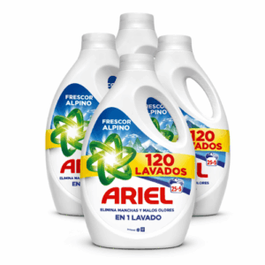 Ariel Detergente Frescor Alpino Pack Ahorro 120 Lavados (4 x 30)