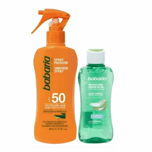 Babaria Spray Solar SPF 50 Aloe Vera + After Sun Efecto Hielo 100 ml