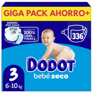 Dodot Bebé-Seco Talla 3 (6-10 kg) Giga Pack 336 pañales