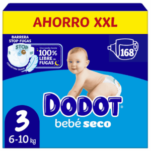 Dodot Bebé-Seco Talla 3 (6-10 kg) Mega Pack 168 pañales