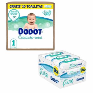 Dodot Cuidado Total + Dodot Aqua Pure Pack Ahorro Talla 1