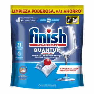 Finish Quantum Essential 21 Cápsulas Limpieza y Brillo